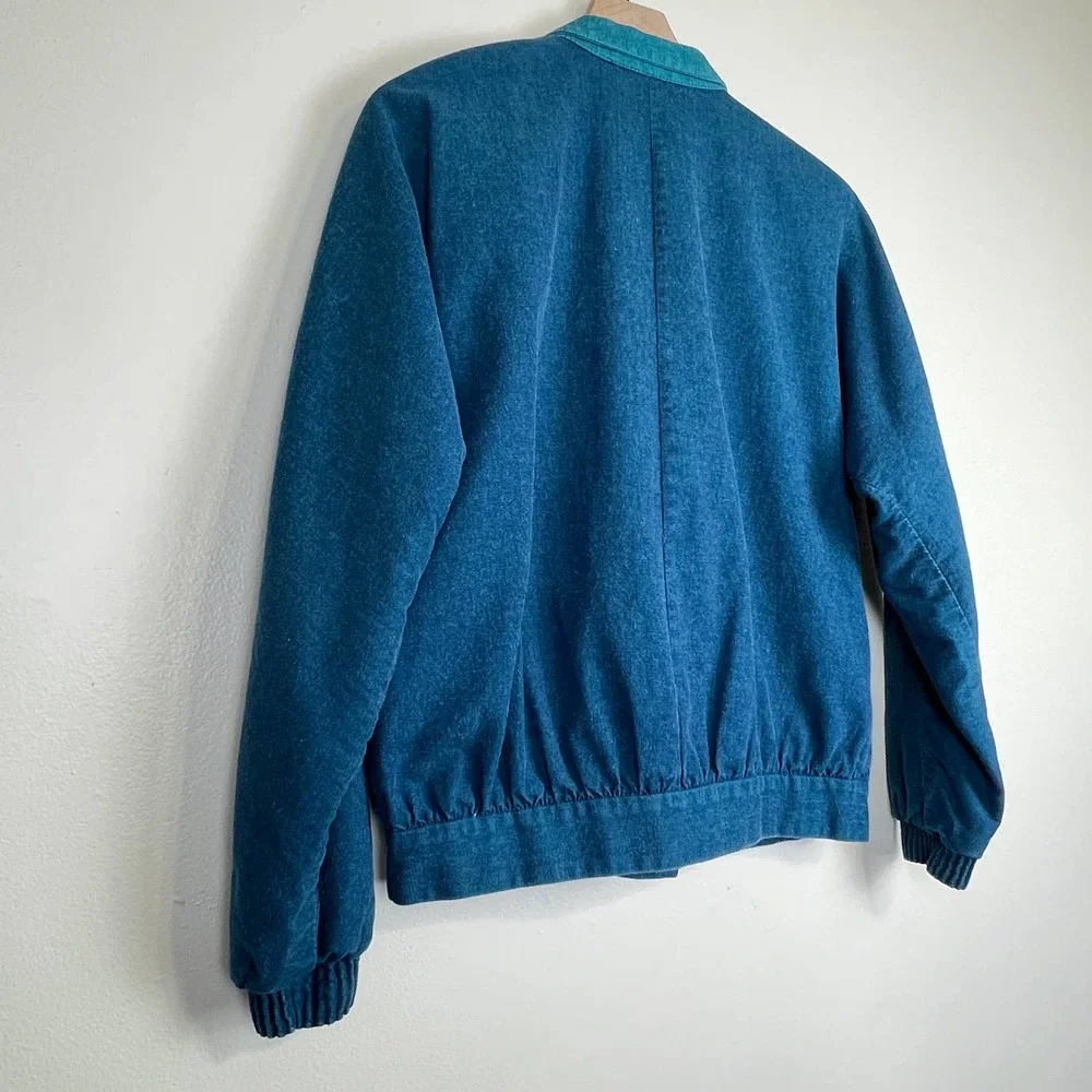 Vintage 80s My Kinda Petite Lightweight Denim Striped Jacket Women's Size XS - Picture 8 of 13